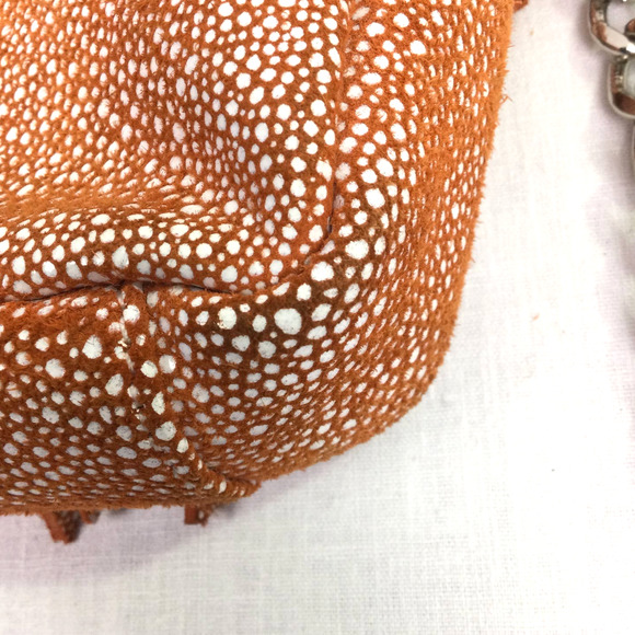 Sorial New York Women's Fabric Flap Over Zippered Chain Link Brown Crossbody - Picture 15 of 16